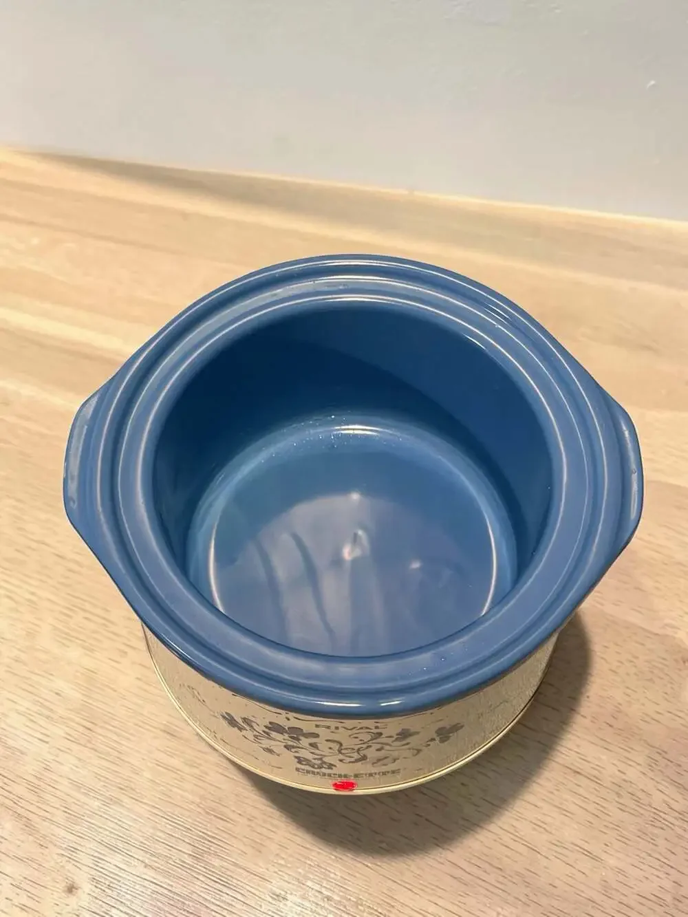 Rival Crock-Ette 1 Qt Stoneware Slow Cooker, Blue Floral Pattern